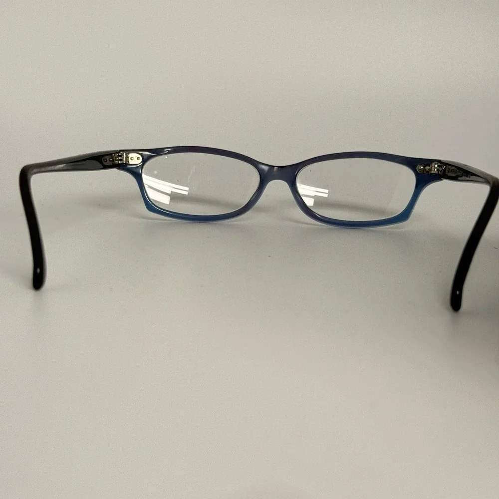 Lafont Paris Eyeglasses Womens Blue Purple Ombre Rectangle Frames Made in France